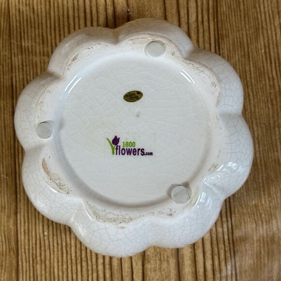 Ceramic Pumpkin Decorative Bowl with Lid White 6” - Picture 7 of 11